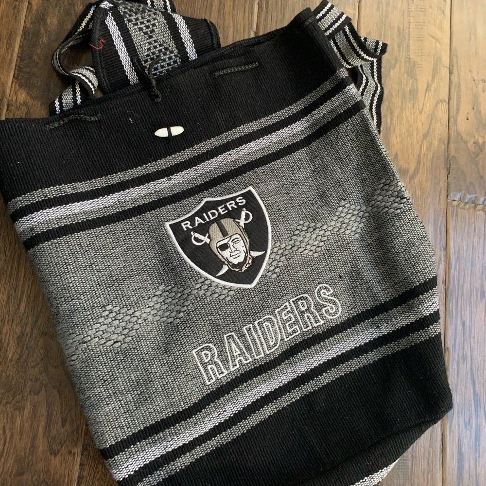 *SOLD* Raiders poncho style backpack
